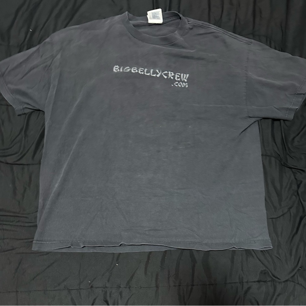 Dark Gray Short Sleeve T-Shirt with White Text